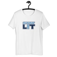 Image 1 of STAY LIT CAROLINA BLUE/TEAM BLUE TRIM Short-Sleeve Unisex T-Shirt