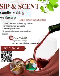 Sip and Scent Tap Wine Lounge  June 07th 3-5pm 