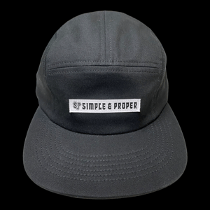 Image of S&P-“Trippy Type” Logo PatchWork 5-Panel Camper Cap (Black)