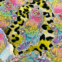 Ice Cream Panther Glitter Sticker