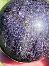 Image 2 of Charoite Aegirine & Pyrite 7cm Sphere I Siberia Russia #2877