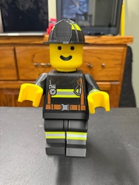 Image 1 of 3D Printed 8” Fireman Mega Brickman