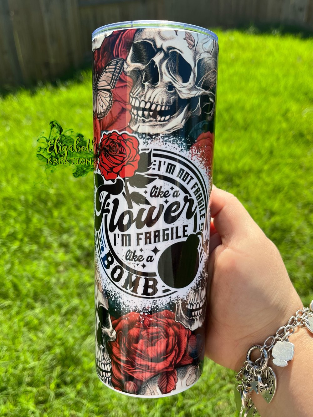 Fragile Skull Rose Tumbler