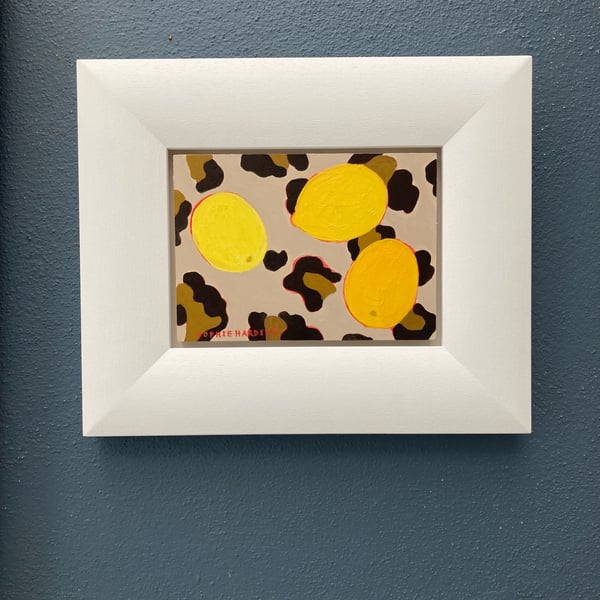 Image of Lemons on Leopard Print