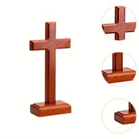 Image 3 of 1Pc Wooden Cross Christmas Spiritual Religious for Living Room Outdoor Church