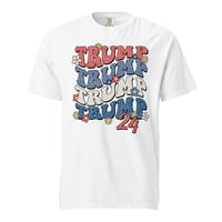 Image 1 of Retro Trump 24 Flowers Unisex garment-dyed heavyweight t-shirt