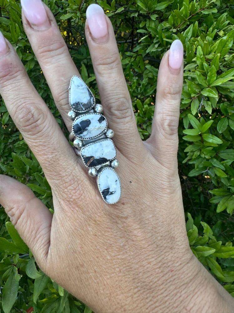 Image of White Buffalo Ring - adjustable  band