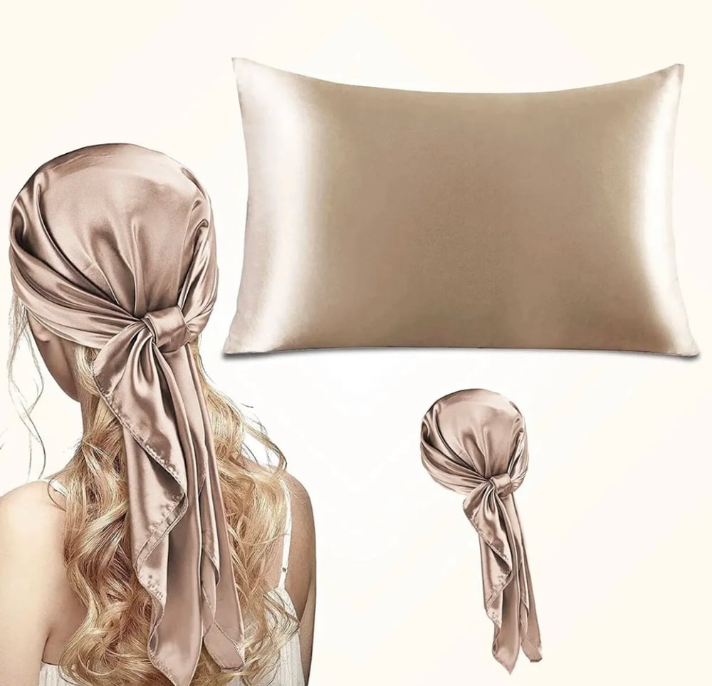 Image of Luxury Silk Pillowcase & Scarf