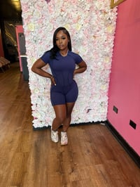 Image 2 of navy shorts bodysuit 