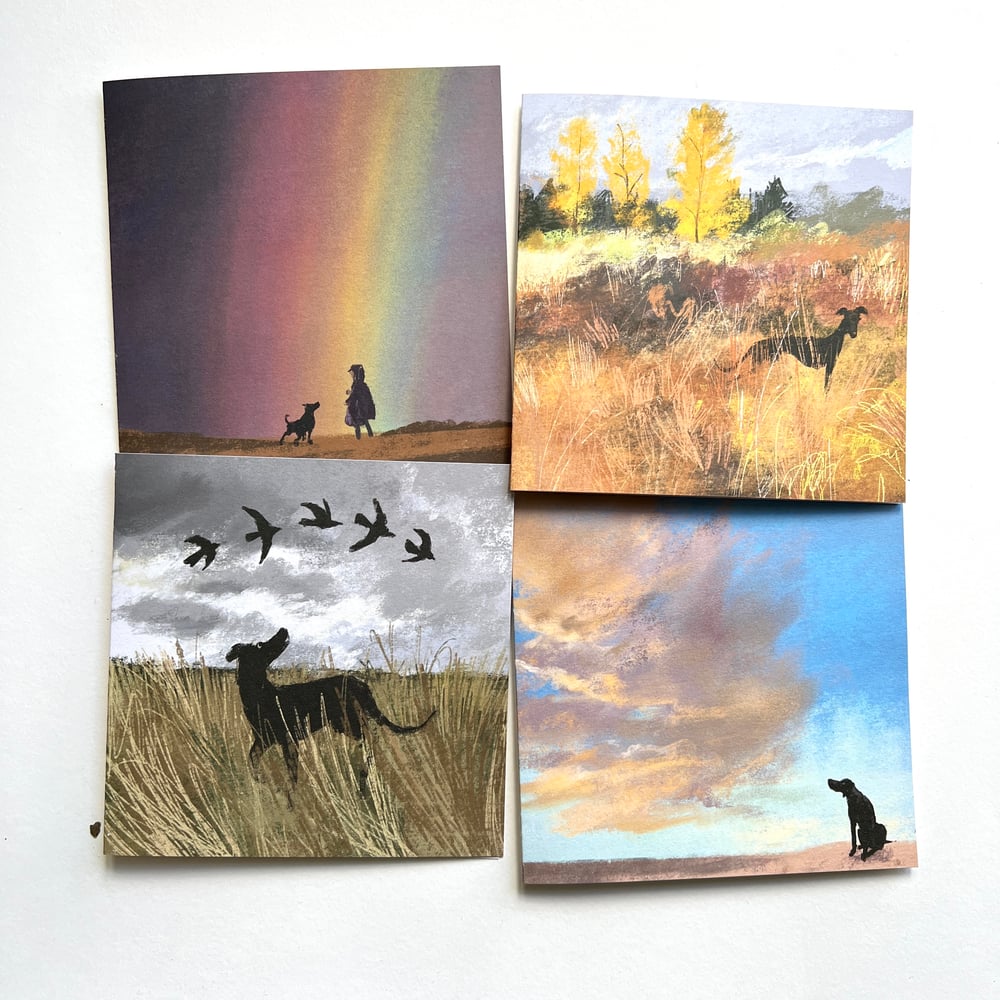 Image of Black Dogs - Set Of 4 Luxury Greetings Cards