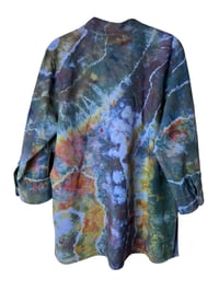 Image 8 of ♻️ UPCYCLED M 100% Silk Coldwater Creek Top in Geode Ice Dye