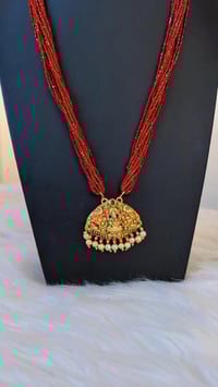 Image 2 of THJ_9908-Hydrocrystral Temple Jewelry Necklace Set Featuring Goddess Laxmi