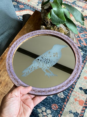 Image of Engraved Mirror - Crow