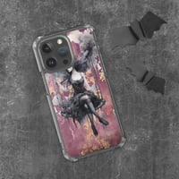 Image 2 of Dark Fairy and Purple Tattered Background Fantasy Goth Clear Case for iPhone®