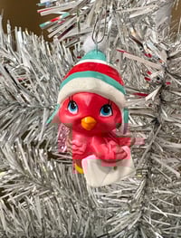 Image 3 of Retro Cardinal Christmas Tree Ornament