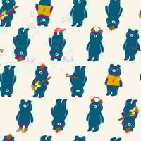 Teddy and the Bears Quilting Cotton White