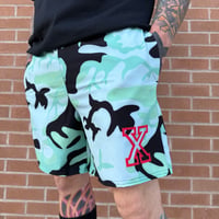 Image 2 of Baja Teal Woodland Camo X Shorts