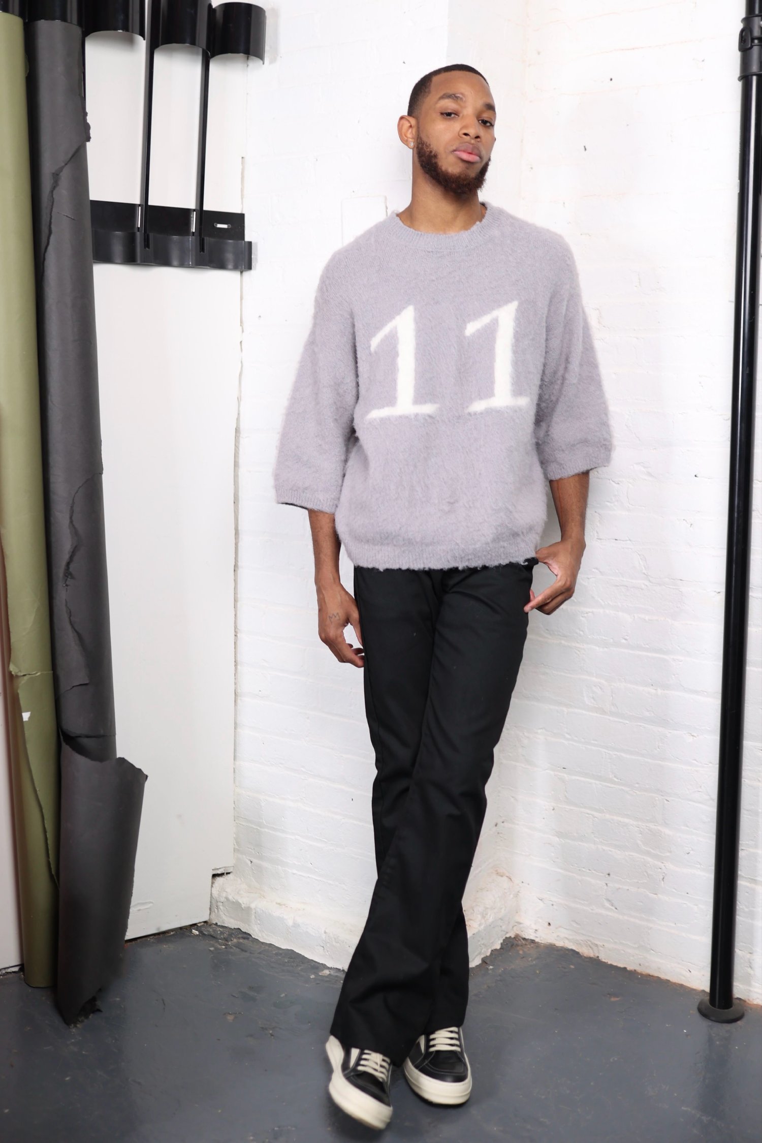 Image of Grey "11" Mohair Jersey