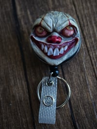 Image 8 of Handmade Pennywise Badge Reel Keychain OOAK