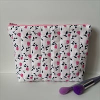 Image 1 of Rosé Bloom Handmade Quilted Makeup Bag - Limited Editon
