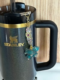 Image 1 of Western Glam Turquoise Tumbler Straw Bauble Charm