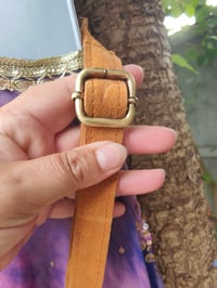 Image 4 of FRILL MINI body cross Sari bag with ruffles - detachable strap wear on waist too evil eye protection