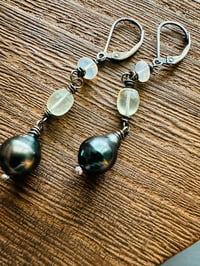 Image 12 of Tahitian pearl and opal earrings