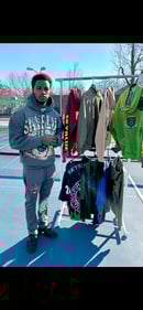Image 1 of Gray/ Black suit 