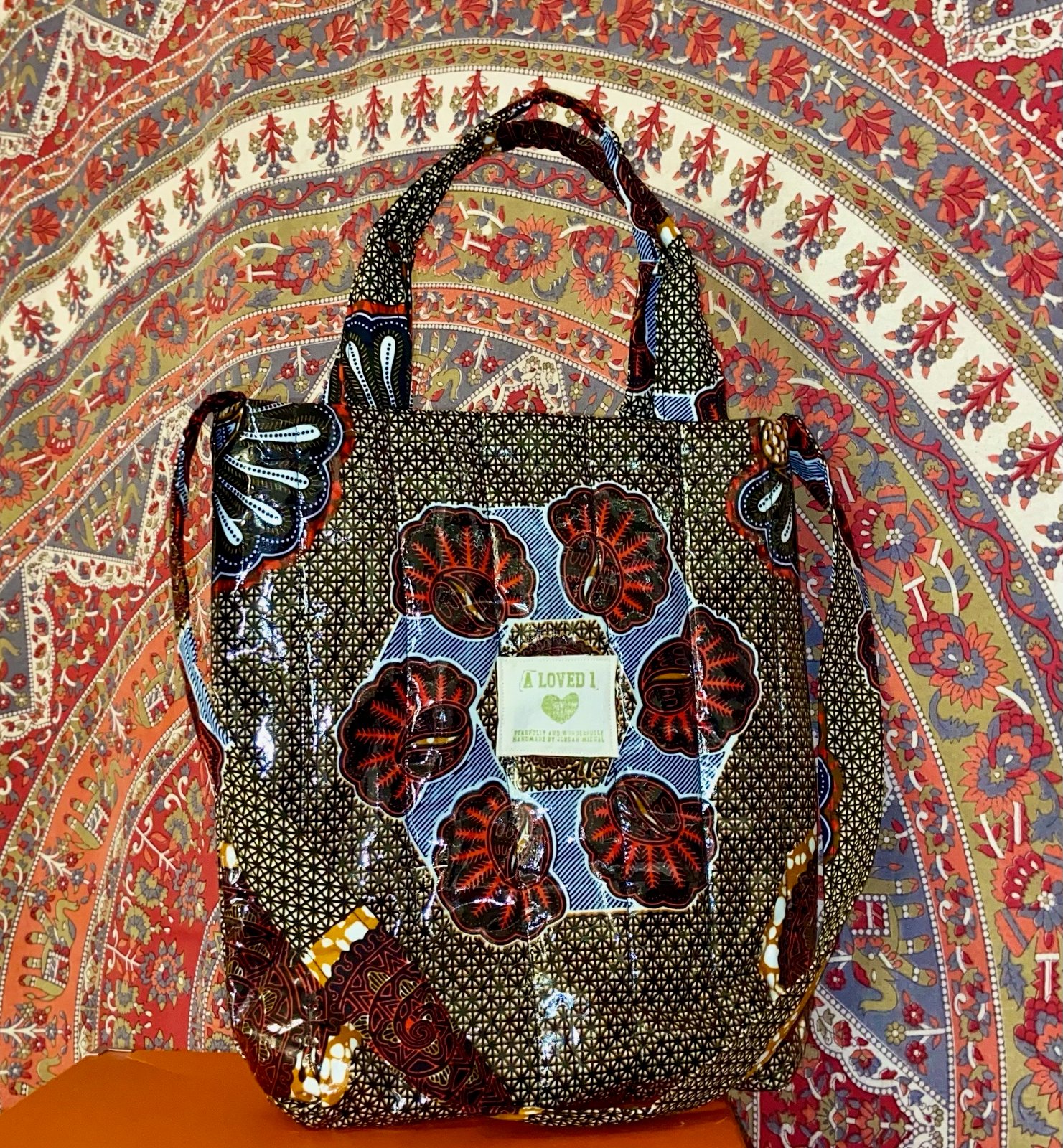 High quality African hot waxprint cloth and straw handbag with fan -African bag