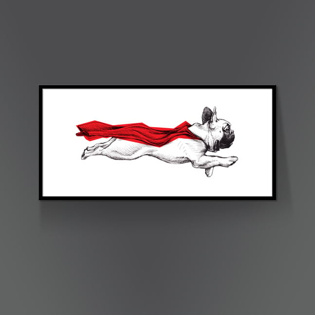 Super French Bulldog Print - 19x13 (paper size) / Bandit the