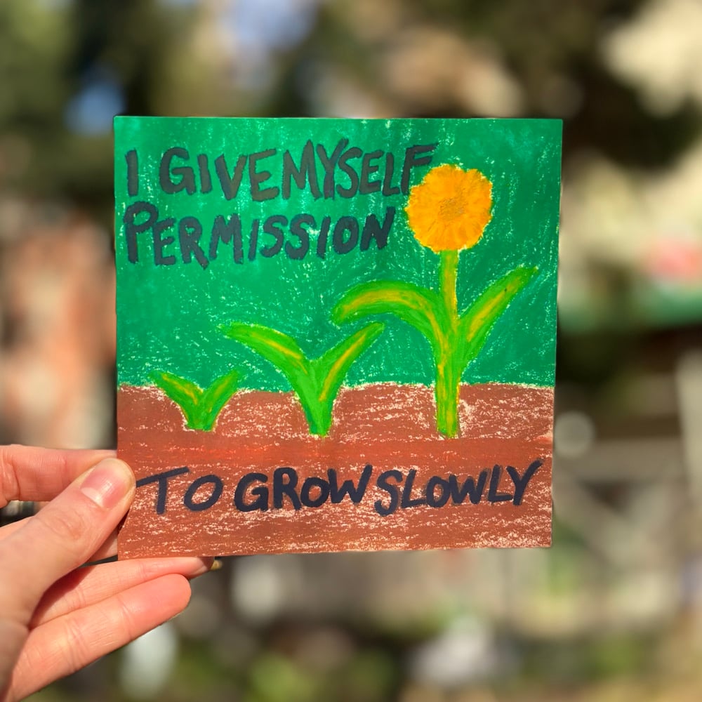 Image of grow slowly 5x5 mini art print