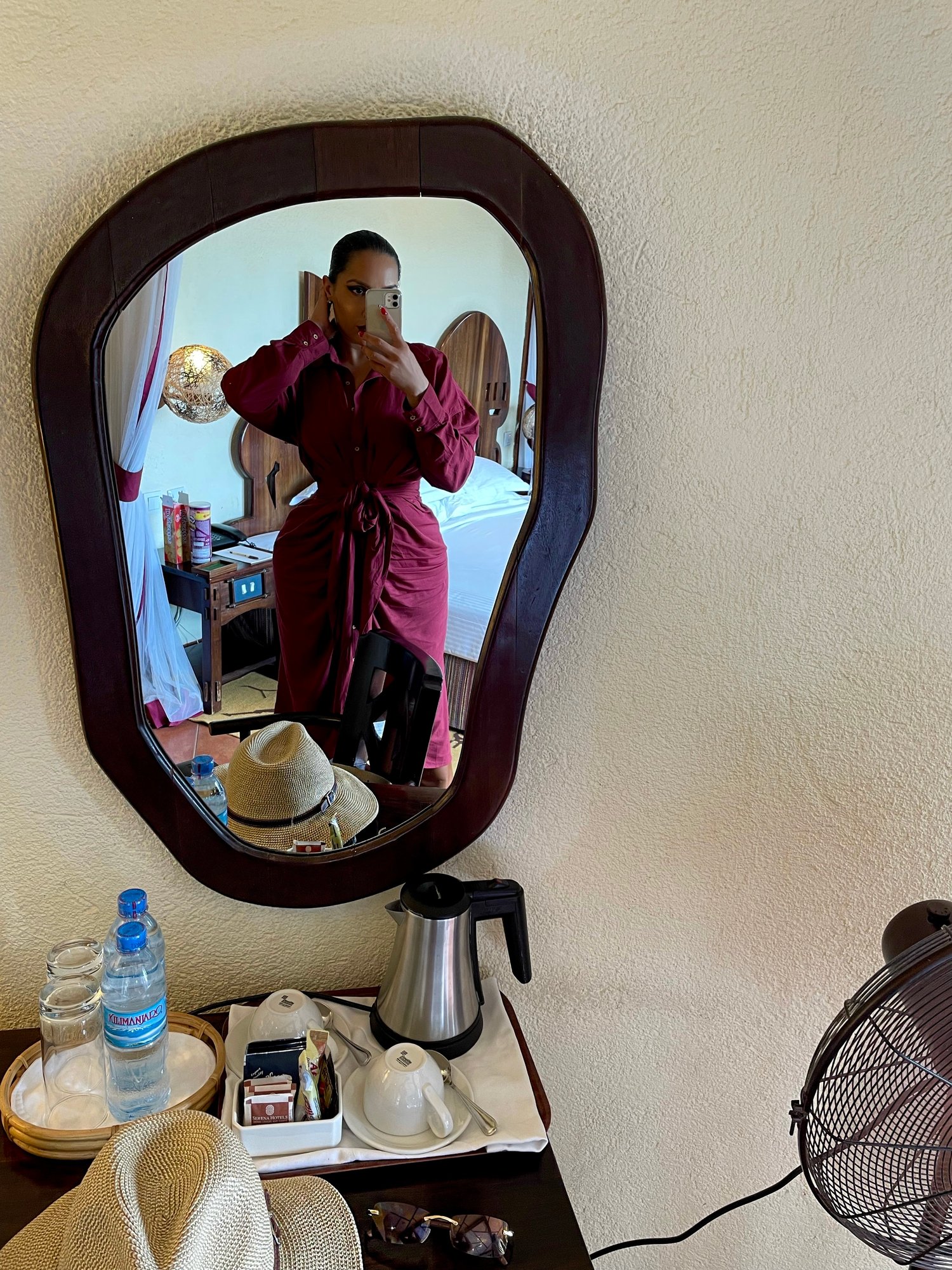 Image of BURGUNDY WRAP DRESS 