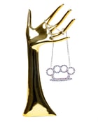 Image of Dirty Addiction Iridescent Swarovski Brass Knuckles Necklace