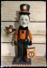 Image 1 of Halloween Dracula Vampire Folk Art Doll Penny Grotz