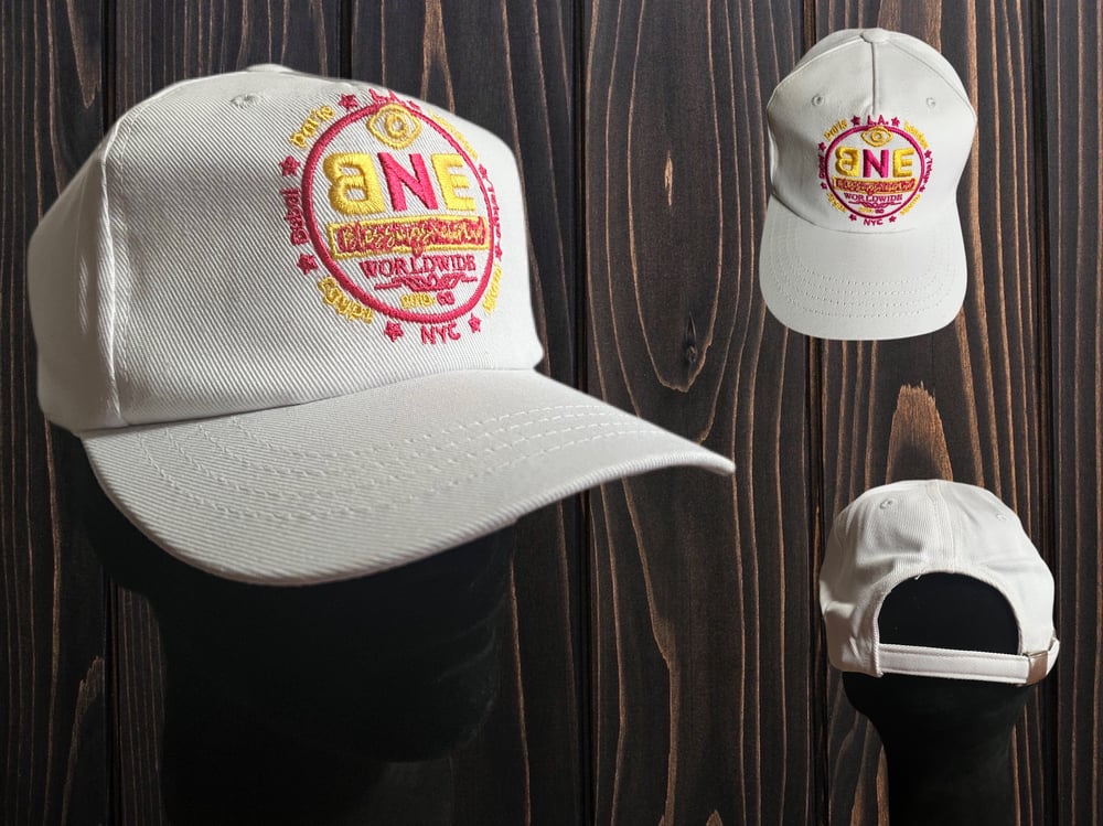BNE WorldWide Hat 🌍 (pink and yellow)