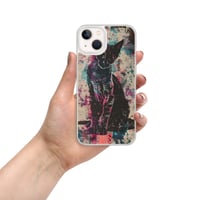 Image 23 of Colorful Watercolor Paint Splatters Black Cat Clear Case for iPhone®