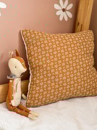 Image 2 of Tissu Double Gaze Gaufrée Meesya Camel/blanc