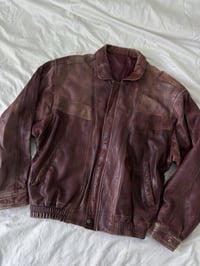 Image 2 of Vintage brown leather jacket // L