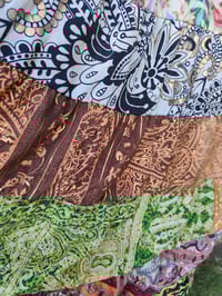 Image 9 of Patchwork trousers / Culottes- pink tassles