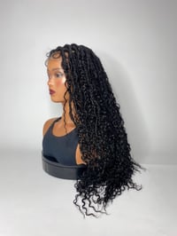 Image 3 of E Beauty Wig HALLE 28” Dreaded Twist Full Lace Wig, Black (1B), Synthetic Fiber, Adjustable Strap