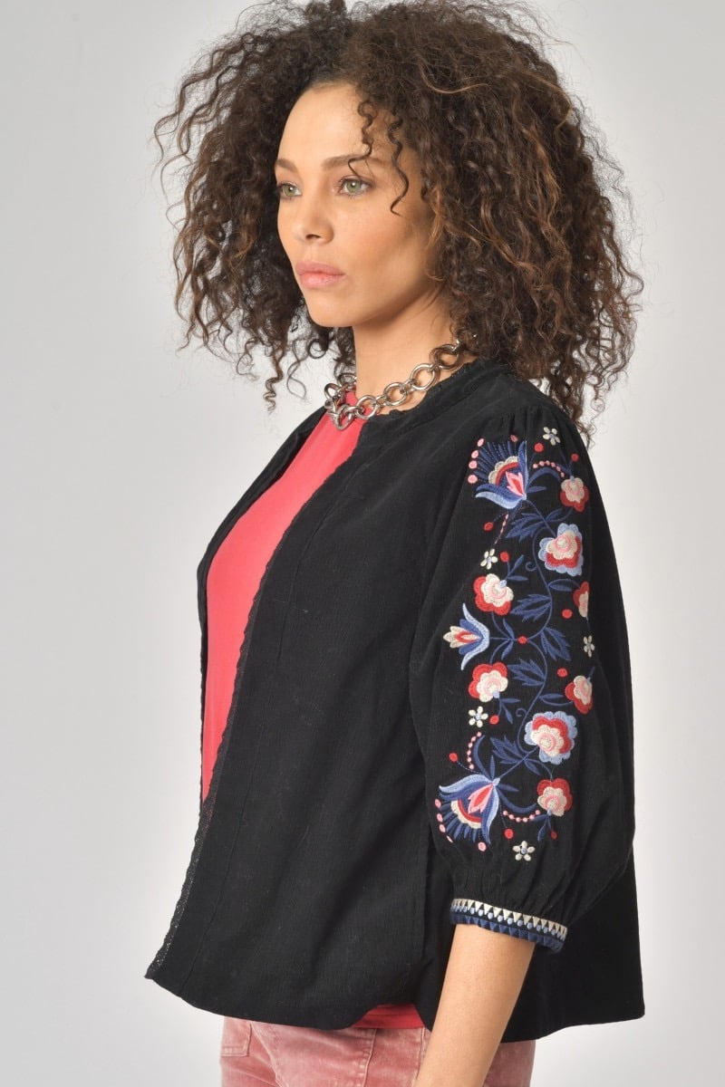 Image of Veste velours broderie 