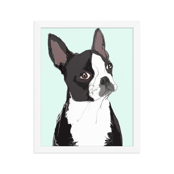 Image of BOSTON TERRIER FRAMED ART