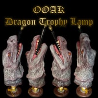 Image 1 of Dragon’s Head Trophy Table Lamp • OOAK