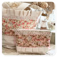 Image 2 of Custom Listing for Silvia - vintage Style french lace bucket tote bag and matching purse 