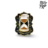 Image 2 of Labyrinth Inspired Hourglass Enamel Pin – “It’s Only Forever, Not Long at All”