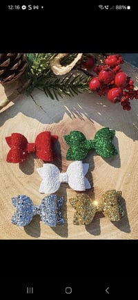 Image 1 of Mini glitter craft bows 