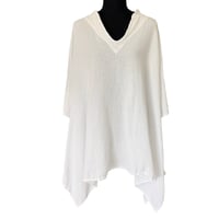 Image 1 of Oh My Gauze White Cotton V Neck Oversize Tunic Top -XXL -Beach Boho