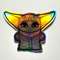 Grogu Holographic Sticker