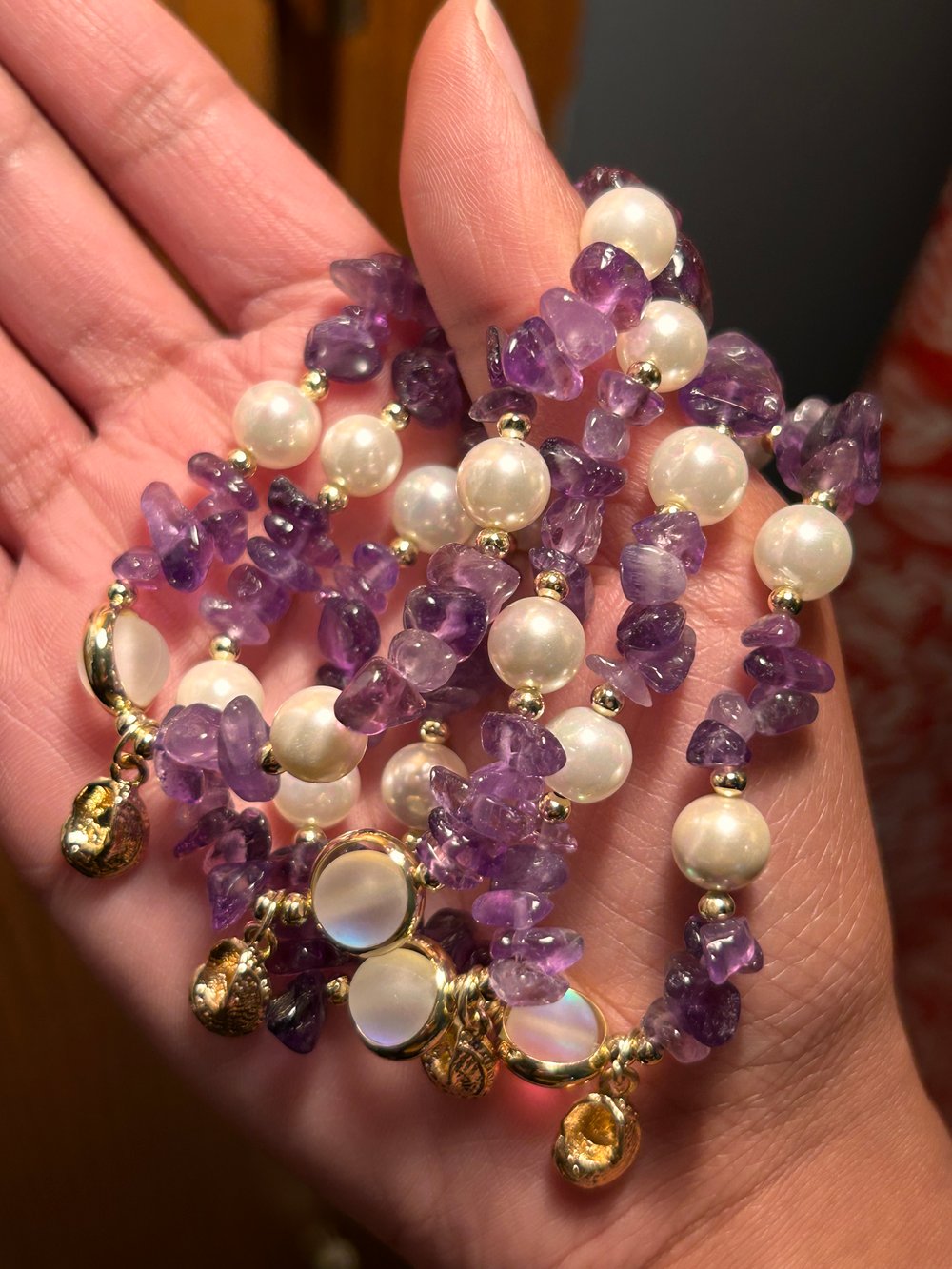 “Pure Beauty” Beaded Charm Bracelet 