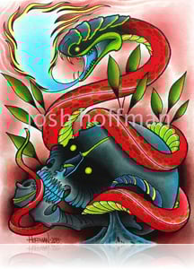 Image of Skull and Snake Painting